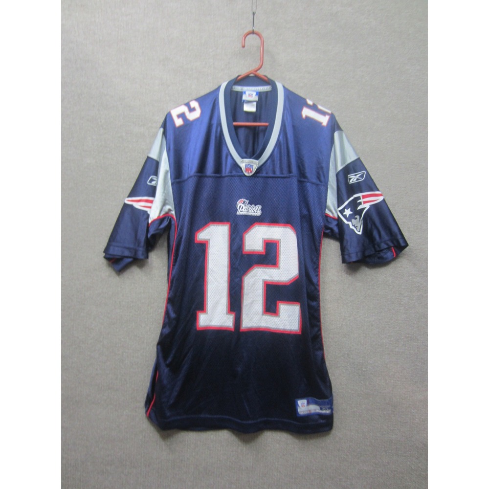 Reebok NFL New England Patriots Tom Brady 12 Jersey Navy Blue XL 7009A 05